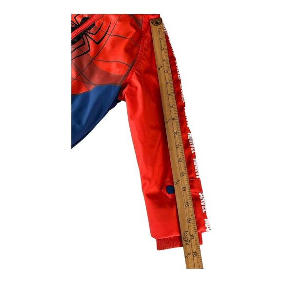 MARVEL AMAZING SPIDERMAN Warm Fleece Lined Waterproof Raincoat 3-4 Year VGC - Picture 9 of 13